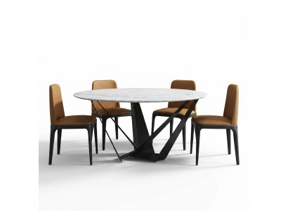 Mesa de comedor redonda de lujo, mesas de diseño, 130 cm, mesa redonda de conferencia.