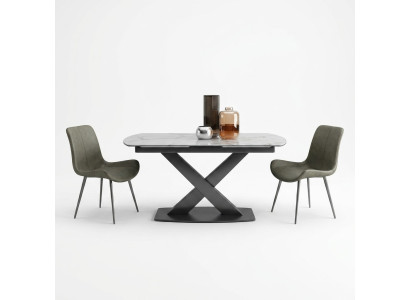 Mesa de comedor de madera moderna, mesa de madera extensible de 120/180 cm para comedor.