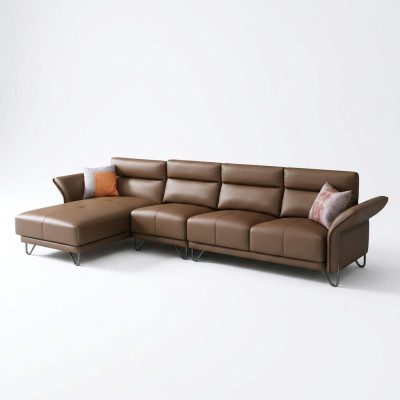 Sofá de esquina en forma de L con sillón conjunto de sofás modernos en forma de L.