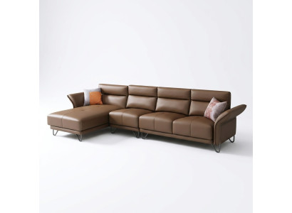 Sofá de esquina en forma de L con sillón conjunto de sofás modernos en forma de L.