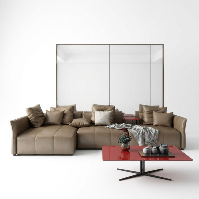 Conjunto de sofá en forma de L, sofá de esquina y sillón, moderno, de estilo italiano.