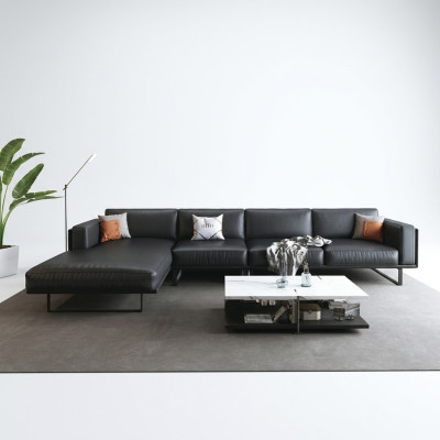 Sofá esquinero con conjunto de tapizado, decoración de salón en forma de L, sofá de diseñador.