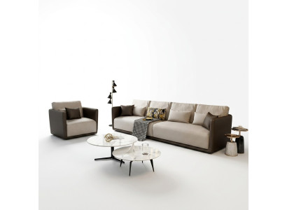 Conjunto completo de sofá 4+1 asientos con mesa de centro diseño de sala de estar