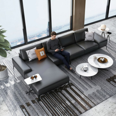 Sofá de esquina tapizado decorativo conjunto de sala de estar en forma de L sofá de diseñador sofá