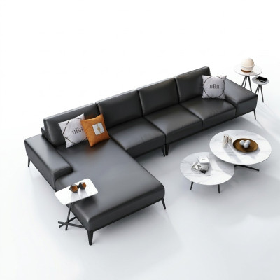 Sofá de esquina tapizado decorativo conjunto de sala de estar en forma de L sofá de diseñador sofá