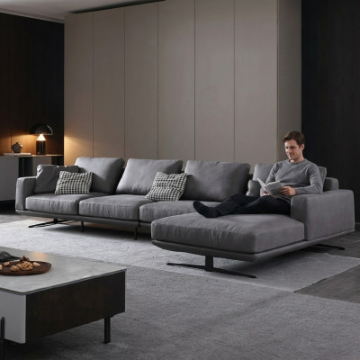 Italienisches Salón Estilo Vida Muebles Forma L Textil Sofá Esquinero Cojines de Asiento