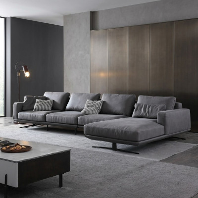 Italienisches Salón Estilo Vida Muebles Forma L Textil Sofá Esquinero Cojines de Asiento