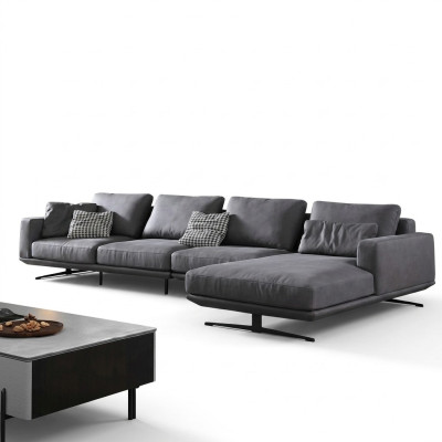 Italienisches Salón Estilo Vida Muebles Forma L Textil Sofá Esquinero Cojines de Asiento