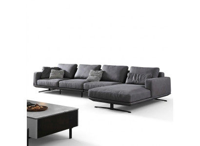 Italienisches Salón Estilo Vida Muebles Forma L Textil Sofá Esquinero Cojines de Asiento