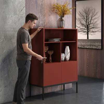 Cómoda italiana estilo muebles de diseñador armario alto armarios naranja.