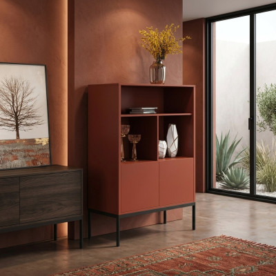 Cómoda italiana estilo muebles de diseñador armario alto armarios naranja.