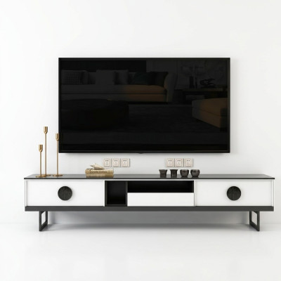 Mueble de televisión de 200 cm, armario de televisión, aparador, cómoda, armario de sala de estar nuevo.