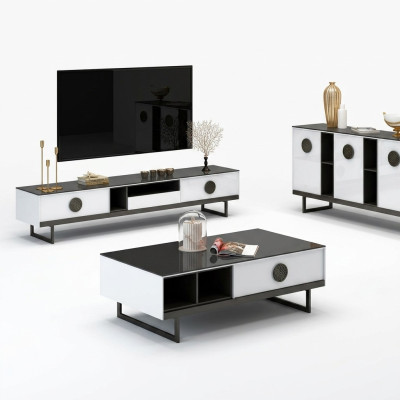 Cómoda + mesa de centro + aparador de RTV nuevo Mobiliario italiano de diseñador