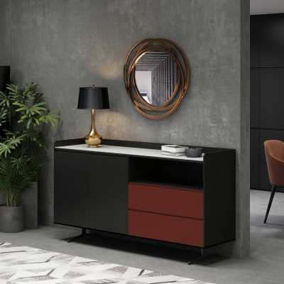 Italian designer chest of drawers style furniture tall cabinet cabinets orange