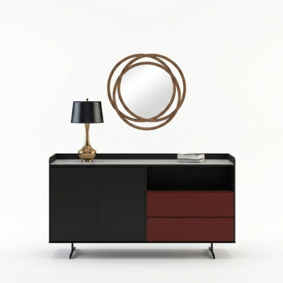 Italian designer chest of drawers style furniture tall cabinet cabinets orange