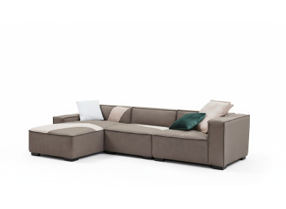 Sofá esquinero salón sofá sofá L forma acolchado sofás cuero diseño Italia.
