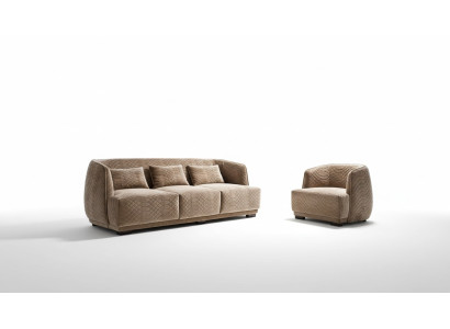 Sofá de diseño Conjunto de sofá 3+1 plazas Sofá Tapizado Conjunto de muebles de Italia