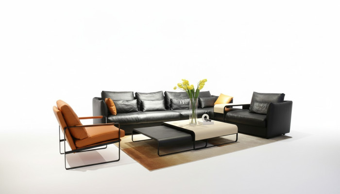 Muebles de salón moderno de cuero italiano, sofá esquinero, juego de sofá tapizado de esquina.