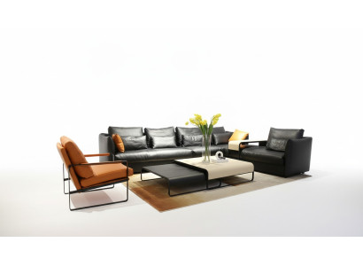 Muebles de salón moderno de cuero italiano, sofá esquinero, juego de sofá tapizado de esquina.