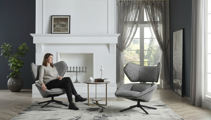 Salón de lujo Club de televisión Asiento tapizado Diseño Sillón Sofá Relax Tela