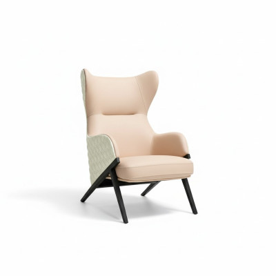 Silla Diseño Sofá Sofá Asiento Lujo Beige Nuevo Relax Cuero Salón Club Tapizado