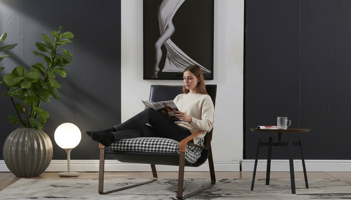 Silla Diseño Sofá Sofá Relax Cuero Salón Club Tapizado Asiento Lujo Televisión