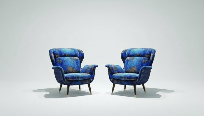 Diseño de sillón individual de tela para sofá con almohadones, nuevo.