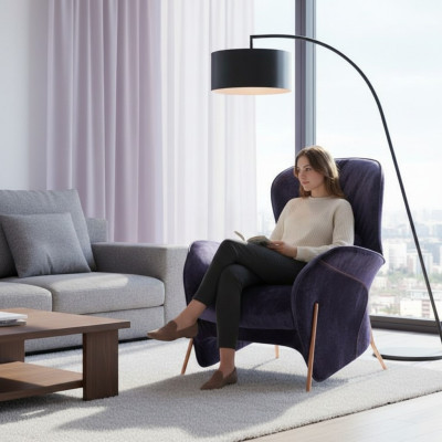 Sillón Club Lounge Silla de diseñador Sofá tapizado de 1 asiento Relax