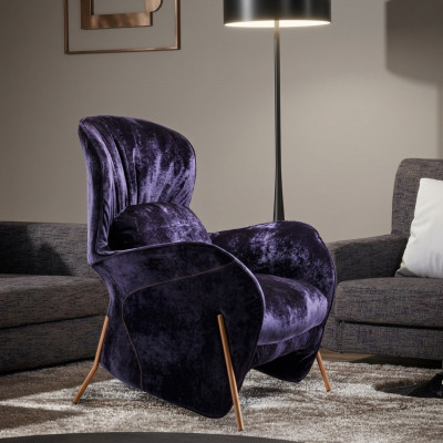 Sillón Club Lounge Silla de diseñador Sofá tapizado de 1 asiento Relax