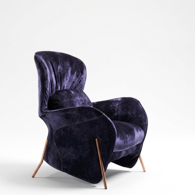 Sillón Club Lounge Silla de diseñador Sofá tapizado de 1 asiento Relax