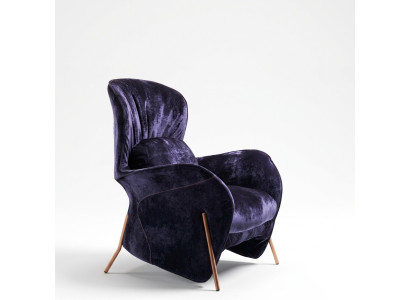 Sillón Club Lounge Silla de diseñador Sofá tapizado de 1 asiento Relax