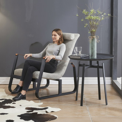 Club de lujo acolchado de orejas, sillón de relax, sofá de diseño, sofá de cuero, asientos de salón.