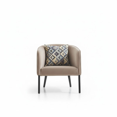 Silla de lujo tapizada Cóctel Relax Lounge Club Sillones Muebles Diseño Sillón beige