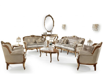 Muebles italianos grupo de sofás clásicos de madera maciza