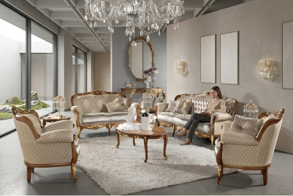 Muebles de estilo clásico italiano, conjunto de sofás, grupo de juegos 3+2 xlmoebel®