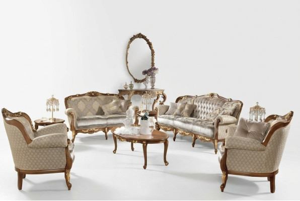 Muebles de estilo clásico italiano, conjunto de sofás, grupo de juegos 3+2 xlmoebel®