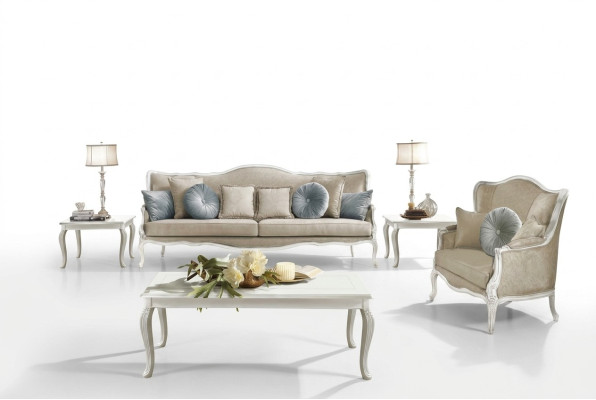 Salón de sofás barroco rococó 3+2 plazas Juego de sofás tapizados Sofás de tela nuevos