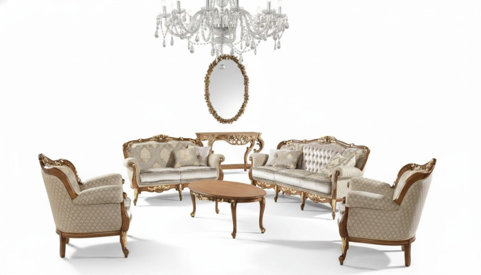 Mesa de centro clásica Italiana Muebles de lujo Sala de estar Sofá Mesa Nueva