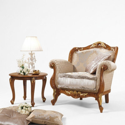 Sillón de tela de 1 plaza, sofá tapizado Sofás de diseño de lujo clásico barroco rococó