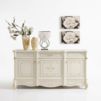 Bufé XXL Cómoda Cómodas Armario Barroco Rococó Aparador Consola Italia Muebles