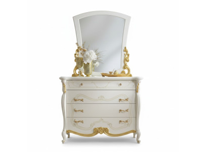 Estilo elegante Muebles Armario de dormitorio Cómoda Cómoda clásica con espejo