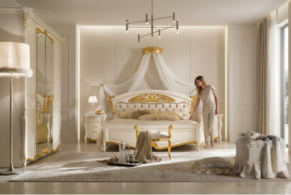 Boda Cama Doble Matrimonial Camas Muebles Estilo Italiano Clásico Barroco