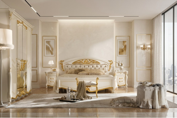 Boda Cama Doble Matrimonial Camas Muebles Estilo Italiano Clásico Barroco