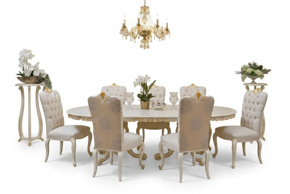 Mesa de comedor clásica de madera maciza, conjunto de comedor de 4 sillas, sillas 5 piezas.