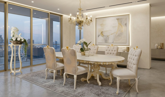 Muebles italianos de madera maciza para comedor 6 sillas silla con respaldo grupo de sillones