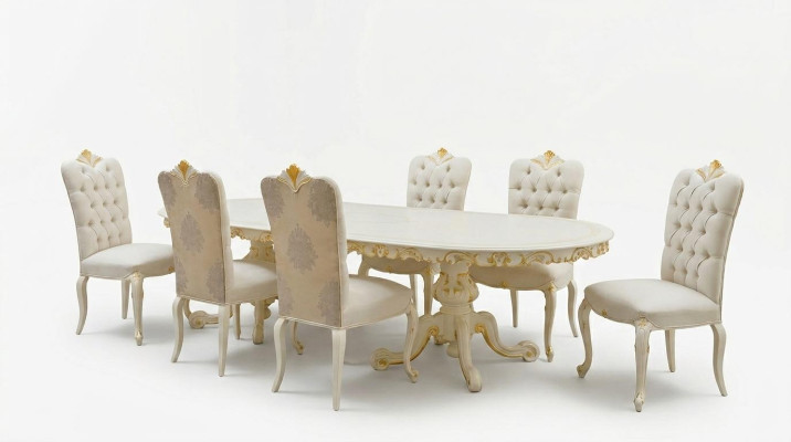Muebles italianos de madera maciza para comedor 6 sillas silla con respaldo grupo de sillones