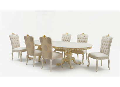 Muebles italianos de madera maciza para comedor 6 sillas silla con respaldo grupo de sillones
