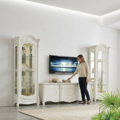 Muebles de estilo italiano - Conjunto de sala de estar de 3 piezas. Vitrina de sala de estar rtv xlmoebel ®