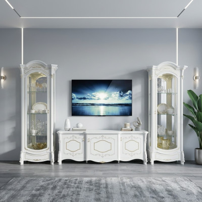 Muebles de estilo italiano - Conjunto de sala de estar de 3 piezas. Vitrina de sala de estar rtv xlmoebel ®