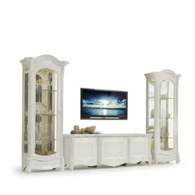 Muebles de estilo italiano - Conjunto de sala de estar de 3 piezas. Vitrina de sala de estar rtv xlmoebel ®